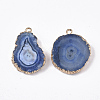 Natural Druzy Agate Pendants G-N325-04B-2