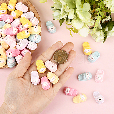 48Pcs 6 Colors Opaque Resin Cabochons FIND-SC0020-82-1