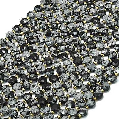 Natural Snowflake Obsidian Beads Strands G-C116-A78-02-1