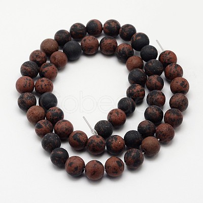 Natural Mahogany Obsidian Beads Strands G-D681-6mm-1