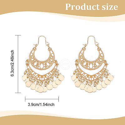 ANATTASOUL 1 Pair Alloy Filligree Teardrop Chandelier Earrings for Women EJEW-AN0001-50-1