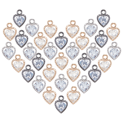 Heart Alloy Charms ZIRC-PH0001-02-1