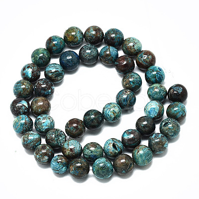 Natural Chrysocolla Beads Strands G-R485-10-8mm-1