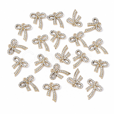 20Pcs Alloy Rhinestone Pendants FIND-YW0008-19G-1