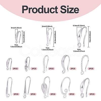 20Pcs 10 Styles Brass Earring Hooks KK-TA0002-29-1