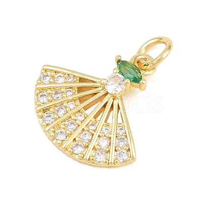 Brass Micro Pave Cubic Zirconia Pendants KK-D258-09G-02-1