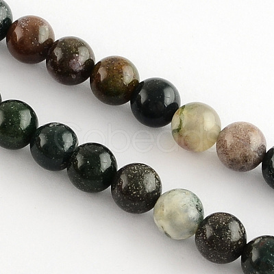 Natural Indian Agate Gemstone Bead Strands G-R201-8mm-1