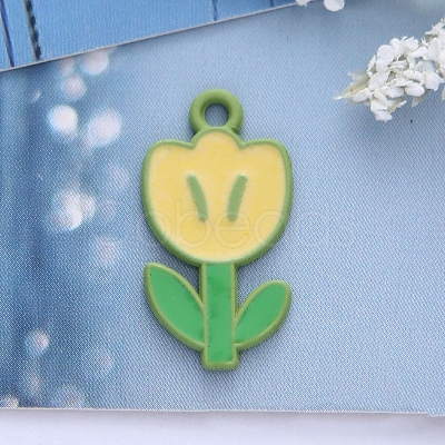 Spray Painted Alloy Enamel Pendants HUDU-PW0001-007B-03-1