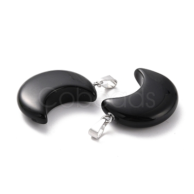 Natural Obsidian Pendants G-Z022-02L-1
