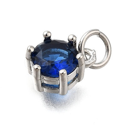 Brass Pave Cubic Zirconia Pendants KK-V002-23P-04-1