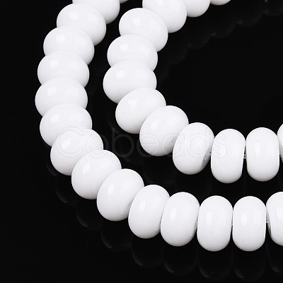 Opaque Solid Color Glass Beads Strands GLAA-ZX008-8mm-18G-1