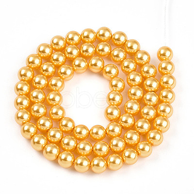 Baking Paint Pearlized Glass Pearl Bead Strands HY-N002-6mm-A08-1