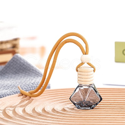 8ML Polygon Glass Perfume Bottles Air Freshener Diffuser Bottle Hanging Ornamen PW-WGF8FD9-04-1