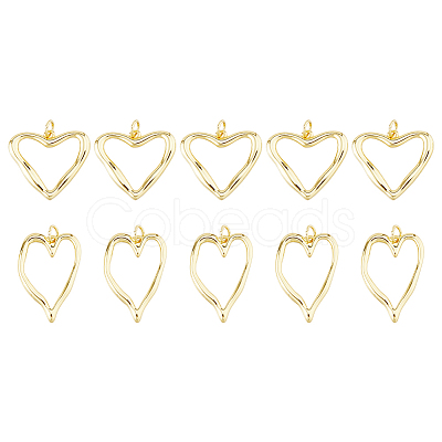 10Pcs 2 Styles Brass Pendants KK-HS0015-24-1