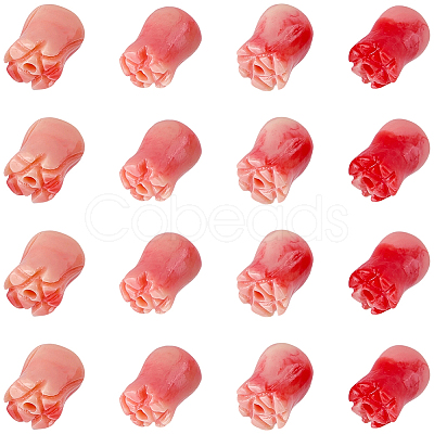 100Pcs Synthetic Coral Dyed Beads SHEL-SC0002-11-1