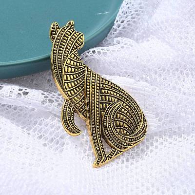 Persian Cat Alloy Brooches JEWB-Q004-03AG-1