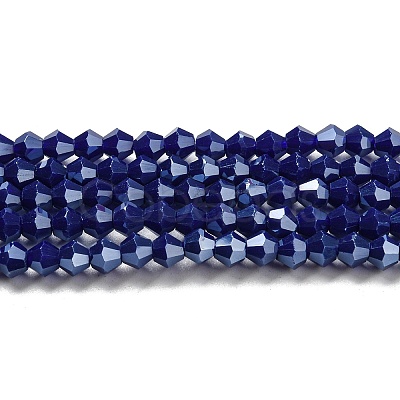 Opaque Solid Color Electroplate Glass Beads Strands EGLA-A039-P4mm-A10-1