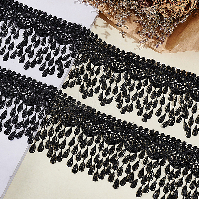 5Yards Polyester Lace Ribbon OCOR-NB0002-64B-1