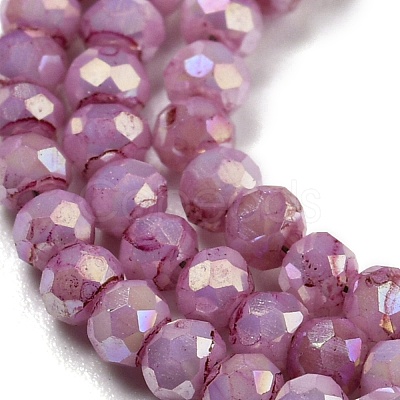 Opaque Baking Paint Glass Beads Strands DGLA-F002-03G-1