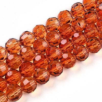 Baking Paint Transparent Glass Beads Strands X-DGLA-A035-T8mm-A04-1