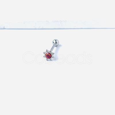 Sun 316L Surgical Stainless Steel with Synthetic Opal Tongue Rings FS-WGFD6E3-05-1