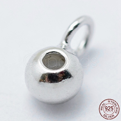 Anti-Tarnish Rhodium Plated 925 Sterling Silver Tube Bails STER-I014-4mm-25P-1