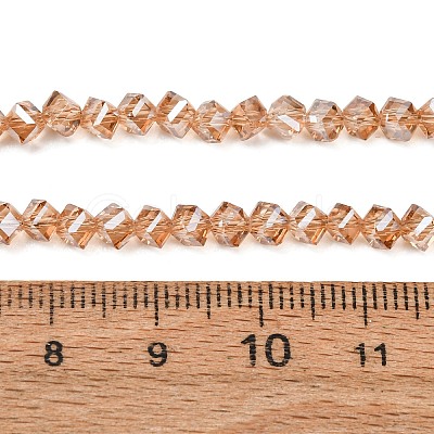 Electroplate Transparent Glass Beads Strands GL-CBA7A17-01A-07-1