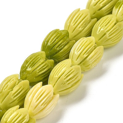 Synthetic Shell Dyed Carved Beads Strands SHEL-K007-08C-04-1