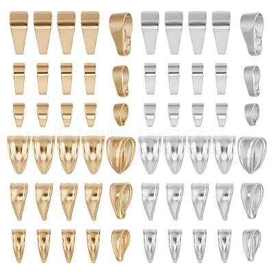 72Pcs 12 Styles Brass Snap on Bails KK-PH0014-50-1