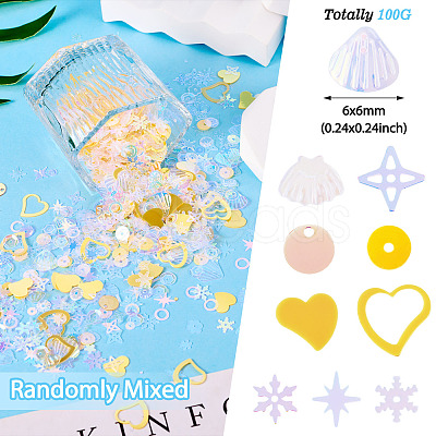 100G Plastic Sequins Beads PVC-TA0001-04A-1