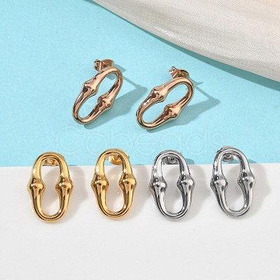 6 Pairs 304 Stainless Steel Stud Earrings EJEW-C180-01-1