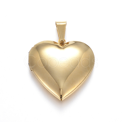 Ion Plating(IP) 316 Stainless Steel Locket Pendants X-STAS-N0016-04G-1