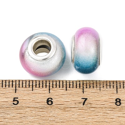 Two Tone Opaque Resin Rondelle European Beads RESI-Z046-02D-1