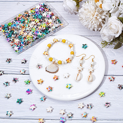 200Pcs 10 Colors Spray Painted Synthetic Turquoise Beads G-SC0003-36-1