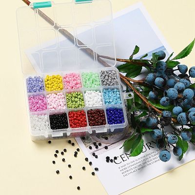 375G 15 Colors Glass Seed Beads SEED-JP0004-02-4mm-1