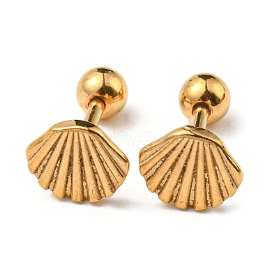 Ion Plating(IP) 304 Stainless Steel Stud Earrings EJEW-Z034-11G-1