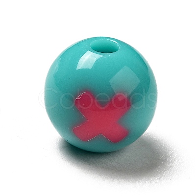 Two Tone Opaque Acrylic Beads SACR-K003-02B-1
