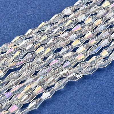 Electroplate Glass Beads Strands X-EGLA-R020-8x4mm-13-1