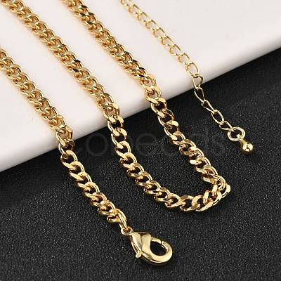 Brass Cuban Link Chain Necklacea for Women Men NJEW-F337-03G-01-1