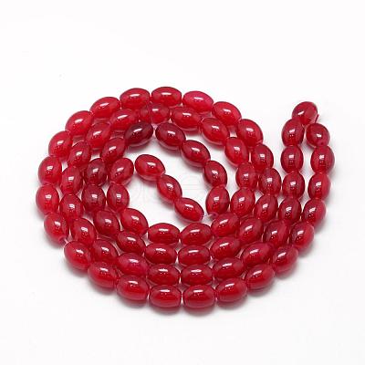 Baking Paint Glass Beads Strands DGLA-S115-8x6mm-Y47-1