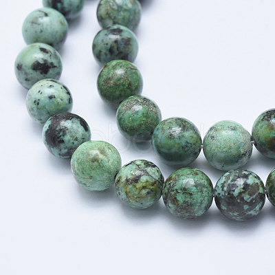 Natural African Turquoise(Jasper) Beads Strands G-E444-47-10mm-1