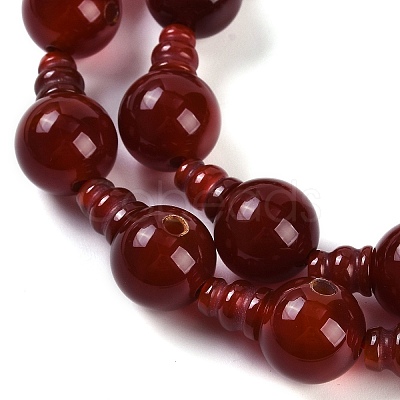 Natural Carnelian 3-Hole Guru Beads Strands G-H064-E08-02A-1
