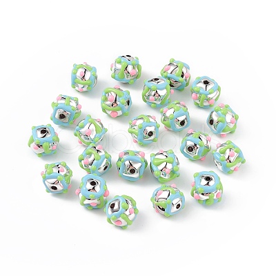 Plating Acrylic Enamel Beads OACR-I003-02-1