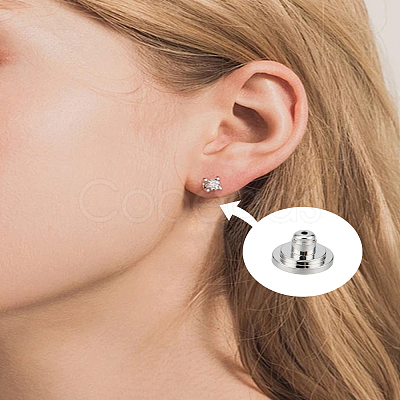 4Pcs 2 Colors Brass Ear Nuts FIND-LP0006-35-1
