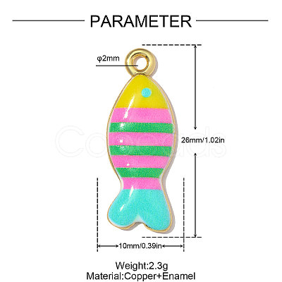 Printed Brass with Enamel Pendants KK-OY001-78G-01-1