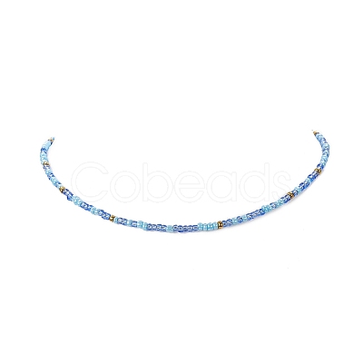 Glass Seed Beaded Two Loops Wrap Bracelet for Women BJEW-JB09216-1