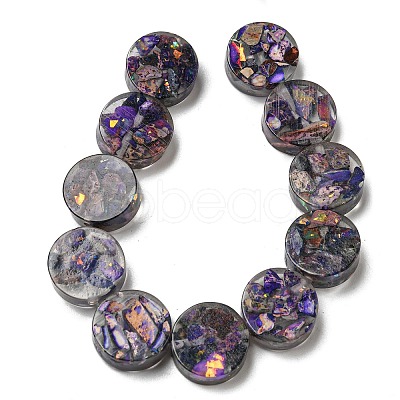 Dyed Natural Imperial Jasper with Resin Beads Strands G-G083-E02-01-1