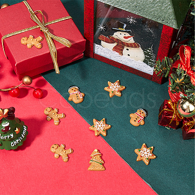 48Pcs 4 Styles Christmas Plastic Cabochons FIND-SC0011-29-1