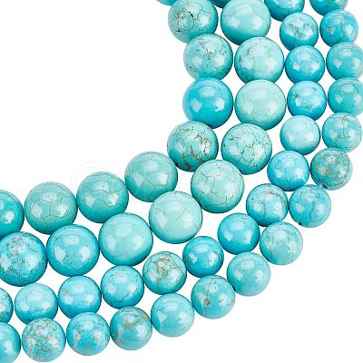 Nbeads 2 Strands 2 Style Natural Howlite Beads Strands G-NB0003-16-1