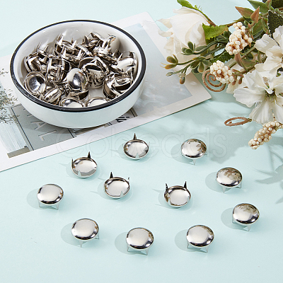 100Pcs Brass Studs Rivets KK-GF0001-24A-1